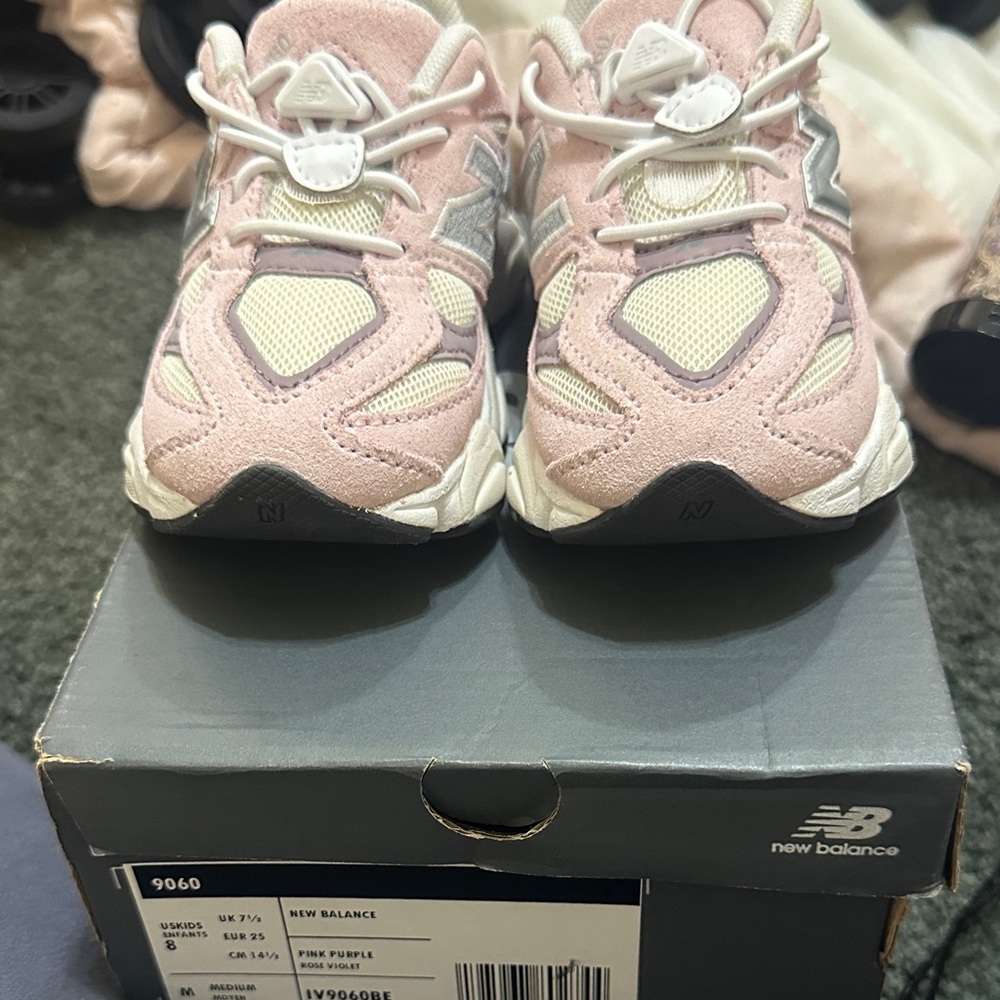 New Balance Kids' Pink and White Sneakers